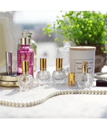 Yu Feng Set: 12.10ml Portable Refillable Transparent Glass Spray Bottles | Travel Cosmetic Containers for Parties & Must-Have Tool - Gold - Buy Online on SooperMarket.com
