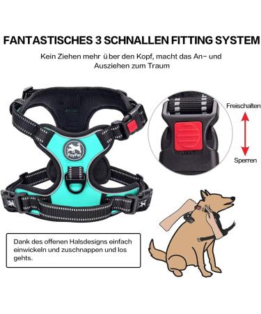 POPOT No-Pull Dog Harness - Reflective Pet Vest for Daily Training & Walking - Mint Blue (L) - Buy Online on SooperMarket.com
