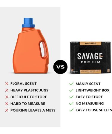 Eco-Friendly Laundry Detergent Sheets - Warrior Scent 30 Sheets (60 Loads) - Compact & Travel-Friendly No Plastic Jug - Buy Online on SooperMarket.com