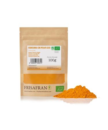 Frisafran |Organic turmeric powder |100g |High quality turmeric root from India |Turmeric Bio |Golden turmeric |Kurkuma Achterhof powder |Turmeric spice |Turmeric |Ground