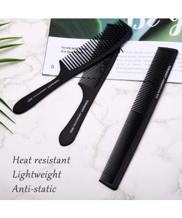 Phoetya 4-Piece Wide Tooth Comb Set for Men - Professional Styling, Heat Resistant, Anti-Static, Detangling - Black - Buy Online on SooperMarket.com