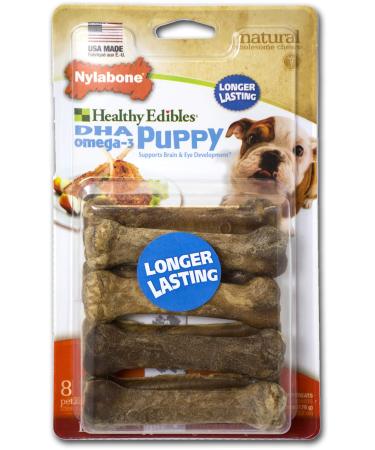 NYLABONE Healthy Edibles Puppy Lamb/Apple Petite Chews 8 Count Pouch Each Lamb and Apples