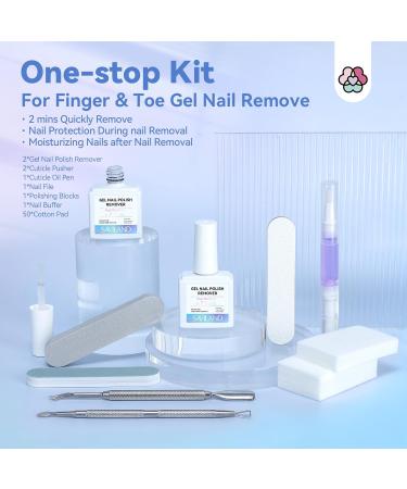 SAVILAND Gel Nail Polish Remover Kit - Quick & Easy 2-Minute Soak-off with Castor Oil & Vitamin E - Complete 9 PCS Set for Home Salon Use - Buy Online on SooperMarket.com