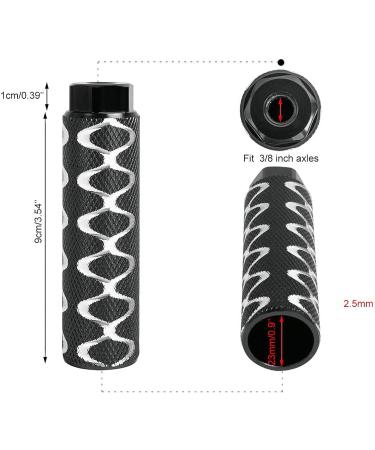OUTLETNY 3/8 Aluminum Alloy Bike Pegs - Anti-Skid BMX Stunt Pegs, 26 Teeth, Black (2Pcs) - Buy Online on SooperMarket.com