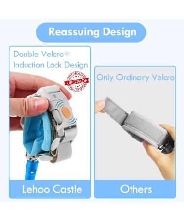 Lehoo Castle Anti-Lost Wrist Belt for Kids | 360 Rotating Safety Hand Loop | Elastic Wire Rope & Breathable Cotton | Light Blue - Buy Online on SooperMarket.com