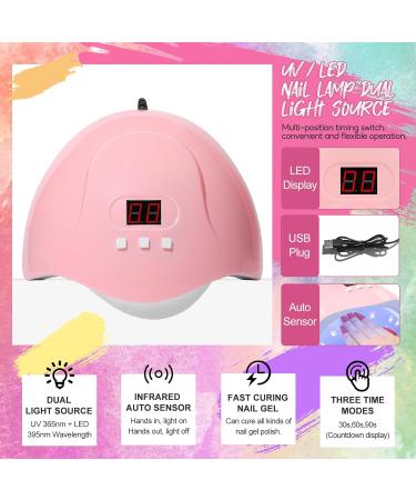 PEACECOLOR Gel Nail Kit with Electric Nail File | 10 Colors Gel Polish Set | 36W UV/LED Lamp | Starter Kit with Professional Manicure Tools & Halloween Decorations - Buy Online on SooperMarket.com