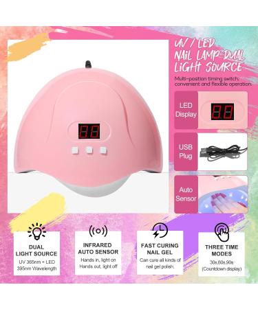 PECECOLOR GELNEAGE SET - 10 Colors UV Nail Polish with 36W UV Lamp | Complete Gel Nail Starter Set for Beginners - Base & Top Coat Included - Buy Online on SooperMarket.com
