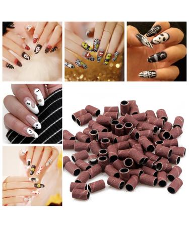 YUTOU Nail sanding caps 150 pieces sanding sleeves with 1 piece nail drill sanding sleeves nail cutter attachment 80/120/180 grit for manicure nail design nail care nail art - Buy Online on SooperMarket.com