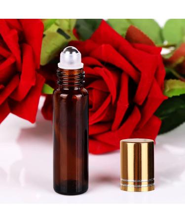 24 Pack Inice Roller Bottles for Aromatherapy Essential Oils - Amber Glass 10ml Refillable Containers with Accessories and Roller Ball - Buy Online on SooperMarket.com