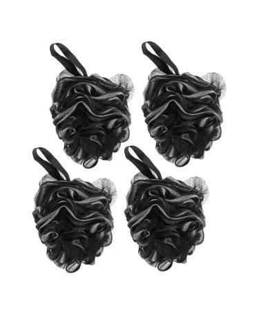 NOLITOY 4pcs Black Bath Bath Ball Mesh Bath Balls Scrubber Sponges Loofah Sponge for Men Portable Bath Loofah Body Scrubber Mesh Wear-Resistant Bath Loofah Nylon Man Take a Bath Body Wash