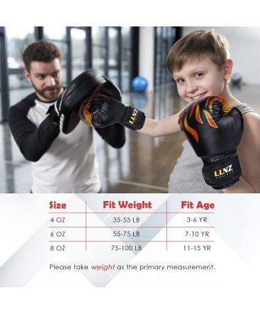 Luniquz Kids Boxing Gloves - Ideal for Punching Bag Training and Kickboxing Sparring - 4, 6, 8oz Sizes Available - MMA Gloves in Black (6oz) - Buy Online on SooperMarket.com