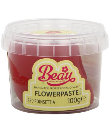 Beau Products Red Flowerpaste Icing 100 g Red Poinstettia