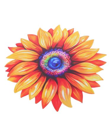 PRETYZOOM Sunflower Art Decor Iron Sunflower Hanging Ornament Sunflower Wall Decor