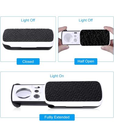 2 Pack Illuminated Jewelers Loupe 30X 60X 90X Portable Eye Loupe Magnifier Lighted Magnifying Glass with Bright LED Light for Jewelry Coins Gems Stamps Watches Rocks Black - Buy Online on SooperMarket.com