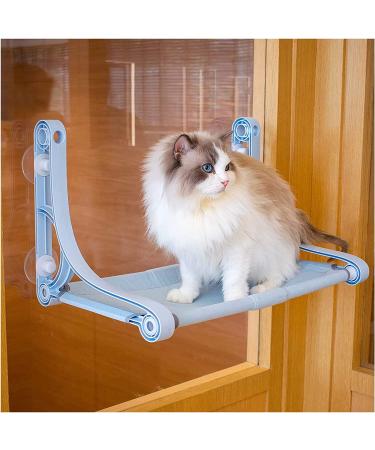 Cat Window Perch - Blue Cat Hammock for Window - Holds up to 48 lb - Safe & Comfortable Indoor Kitty Bed - Buy Online on SooperMarket.com