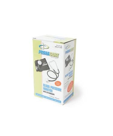 PRIMACARE Professional Classic Manual Blood Pressure Kit with Stethoscope - Adult Size, Emergency BP Monitoring Set in Portable Case - Black - Buy Online on SooperMarket.com