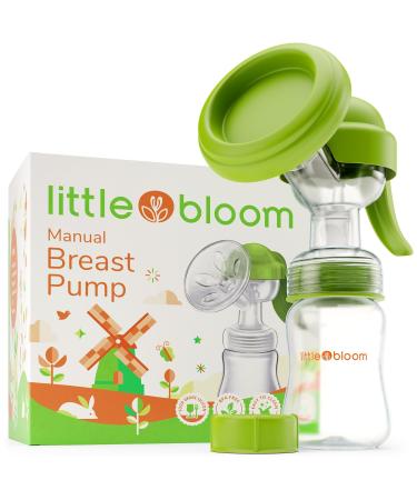 Silicone Breast Pump Manual 5 oz Snug-Fit + Hands Free 100% BPA Free Travel Manual Breast Pumps Portable Hand Breast Pump for Breastfeeding Cushioned Breast Hand Pump