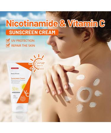 Buy Vitamin C Sunscreen SPF 50 - Moisturizing Face & Body Lotion with Niacinamide | Water & Sweat Resistant Protection - Buy Online on SooperMarket.com