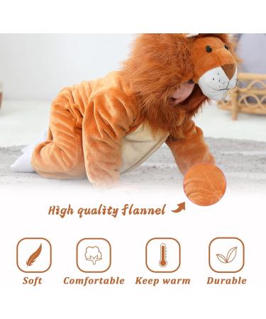 Doladola Unisex Baby Lion Romper | Flannel One Piece Pyjamas 6-12 Months - Buy Online on SooperMarket.com