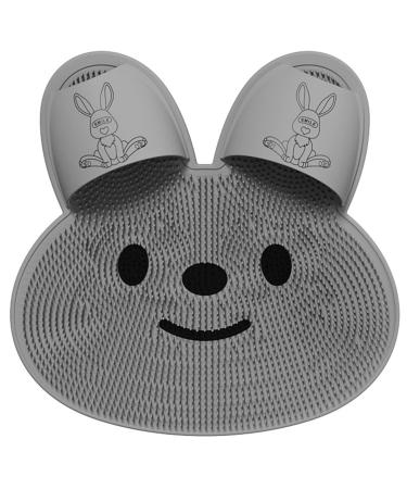 Foot Scrubber Mat with Non-Slip Suction Cups Silicone Foot Scrubber in Shower Hands-Free Foot Cleaner for Shower Cute Rabbit Shape Foot Washer