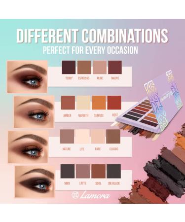Best Pro Eyeshadow Palette Matte - 16 Highly Pigmented Vegan Shades for Warm Natural Smoky Eye Makeup - Buy Online on SooperMarket.com