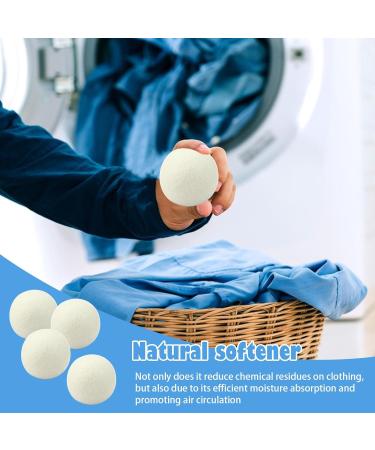 Shakven Laundry Wool Dryer Balls Round Fabric Softener Balls | Laundry Room Supplies Household Gadgets Natural Fabric Softener Balls Dry Cleaning Kit for Dryer - Buy Online on SooperMarket.com