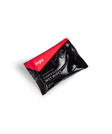 Kaps Cleaning and Polishing Wet Wipes for Shoes No Streak Clean and Gloss Shoe Shine Wipes | Disposable Shoe Care Wipes Ideal for Leather Shoes and Accessories