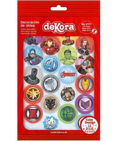 dekora Avengers Mini Wafer Discs Edible Decorations for Cupcakes Cookies and Muffins Perfect Party Supplies 3 4 CM - Buy Online on SooperMarket.com