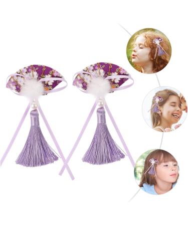 minkissy 3 Pairs Scalloped Tassel Hair Clip Toddler Hairpin Japanese-style Fabric Purple - Buy Online on SooperMarket.com