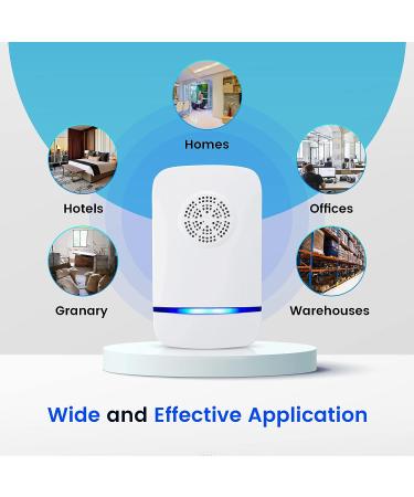Ultrasonic Pest Repeller - Indoor Electronic Rodent Control Plug-in for Mosquitos, Roaches, Spiders, Mice & Bugs - Pack of 6 - Buy Online on SooperMarket.com