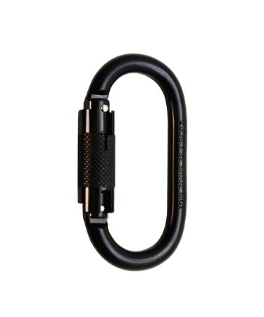 Fusion Climb Ovatti Steel Auto Lock Oval-Shaped Carabiner/Heavy Duty, Construction, 25kN/nonlocking Carabiner Black
