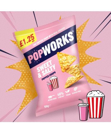 Walkers Popworks SWEET & SALTY Popped Crisps Snacks 15 x 50g PMP Bags - Buy Online on SooperMarket.com