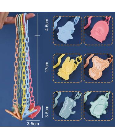 Zeayebsr Dummy Clips - 6 Pieces Lightweight Pacifier Anti-Drop Chain for Newborn Girls and Boys - Buy Online on SooperMarket.com