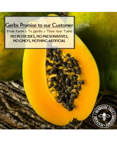 GERBS Unsweetened Dried Papaya Slices 2 LBS - Resealable Bag, Allergy Safe, Improve Vision & Energy, Reduce Stress - Gluten & Peanut Free - Buy Online on SooperMarket.com