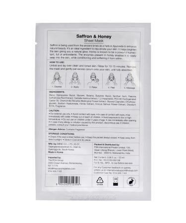 Nykaa Naturals Skin Secrets Bubble Sheet Mask - Saffron & Honey | Pore Cleansing Anti-Aging Brightening & Hydrating 0.67 oz - Global Shipping Available - Buy Online on SooperMarket.com