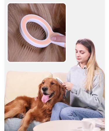 Zewze Long-Haired Dog Brush - Stainless Steel Pet Ridge Comb for Removing Knots & Grooming - Ideal for Dogs - Pink - Buy Online on SooperMarket.com