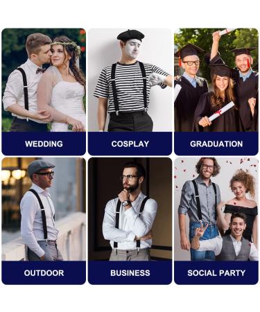 Buy Aomig Extra Wide Braces for Men - 3.5 cm Strong Metal Clips Adjustable & Elastic - Unisex X Style - Buy Online on SooperMarket.com