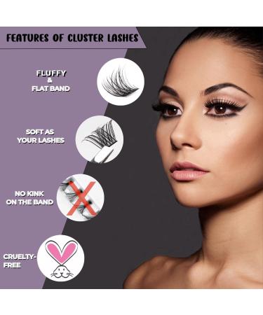 DIY Eyelash Extension Kit with 120 Cluster Lashes | C/D Curl, Mix 10-16mm Length | Includes Tweezers, Lash Bond & Seal - OP01 - Buy Online on SooperMarket.com