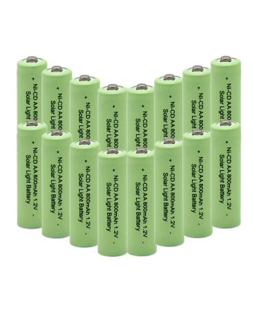 XUNTU QBLPOWER Ni-CD AA 800mAh 1.2V Rechargeable Battery for Solar Outdoor Lights Lamp Garden Yard Lawn(16 Pieces)