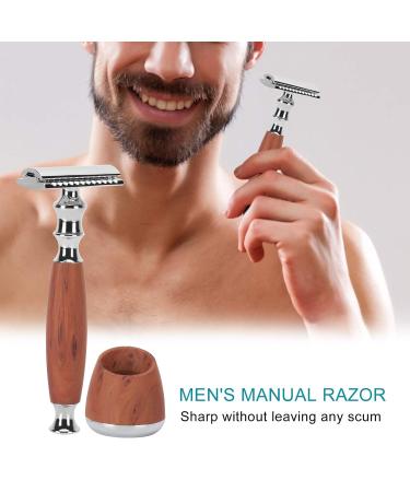 Eco-Friendly Safety Razor with Wooden Handle | Zero Waste Classic Double Edge Razor for Men | Sustainable Shaving Solution - Buy Online on SooperMarket.com