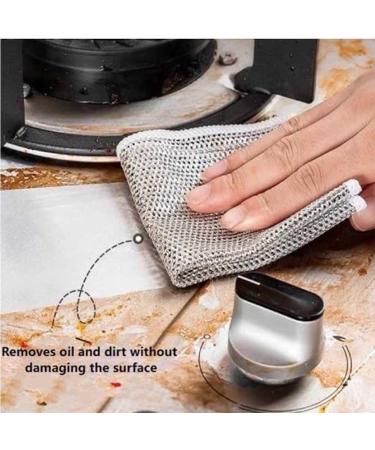 Multipurpose Wire Dishwashing Rags for Wet and Dry Multifunctional Non-Scratch Wire Dishcloth Double Stainless Steel Scrubber All-Purpose Wire Dishwashing Rag Remove Stubborn Stains (10pcs) - Buy Online on SooperMarket.com