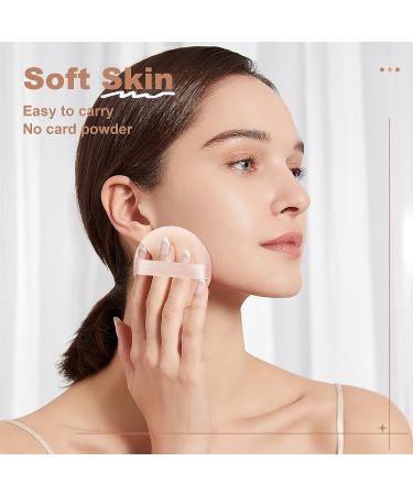 10-Piece Pure Cotton Powder Puff Set for Face Makeup Velour Puffs with Ribbon Applicator for Loose Powder & Foundation - Buy Online on SooperMarket.com