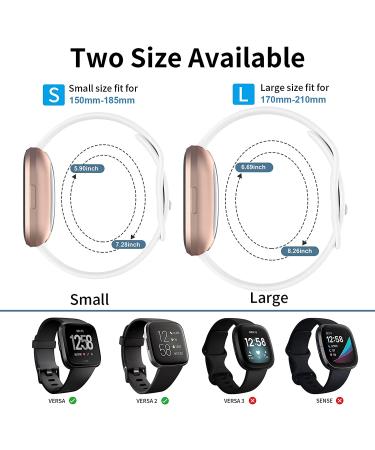 Witzon Sport Bands for Fitbit Versa 2/Lite, Breathable Silicone Replacement Wristbands - Large Black/Gray/White/Blue, Compatible with Versa Smartwatch - Men/Women - Buy Online on SooperMarket.com