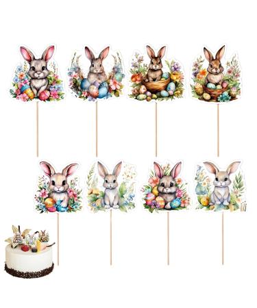 Easter Bunny Cupcake Toppers Easter Bunny Cupcake Toppers | Wafer Rice Paper Cake Toppers Decoration for Easter and Birthday Eastuy