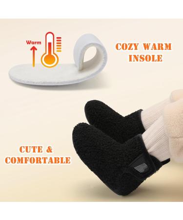 JOINFREE Baby Slippers Non-Slip Rubber Sole Cozy Home Booties - Black - Buy Online on SooperMarket.com