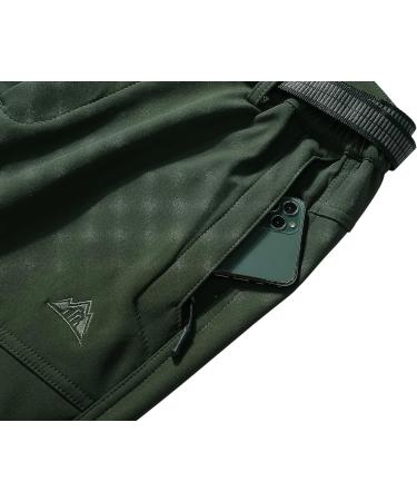 OTU Men's Waterproof Hiking Pants | Fleece Lined Soft Shell | Winter Ski Pants - Army Green - Size Large - Buy Online on SooperMarket.com