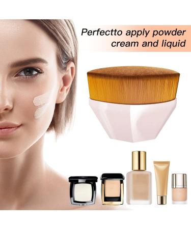 Multifunctional Pink Foundation Makeup Brush for Flawless Liquid and Powder Blending - Buy Online on SooperMarket.com