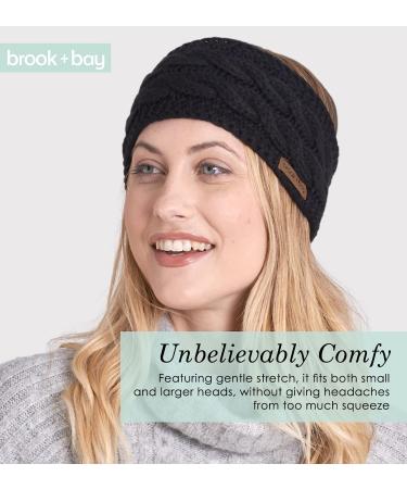 Brook + Bay Women's Winter Ear Warmer Headband - Fleece Lined Cable Knit Ear Band for Cold Weather - Buy Online on SooperMarket.com