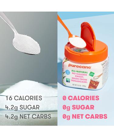 Purecane Spoonable Family Canister - Zero Calorie Confectioners Sweetener, All Natural Sugar Cane, Diabetes-Friendly - 9.8 Oz - Buy Online on SooperMarket.com