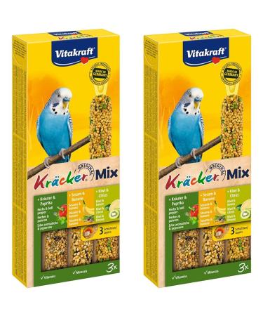 Vitakraft bird snack parakeet crackers mix banana herbs kiwi 1x 3 pieces (pack of 2) 3 pieces (pack of 2) parakeet banana herbs kiwi